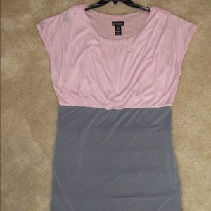 Pink and slate grey dress